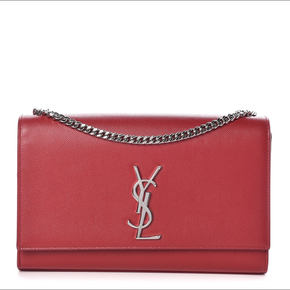 Saint Laurent grain de poudre kate medium bag red